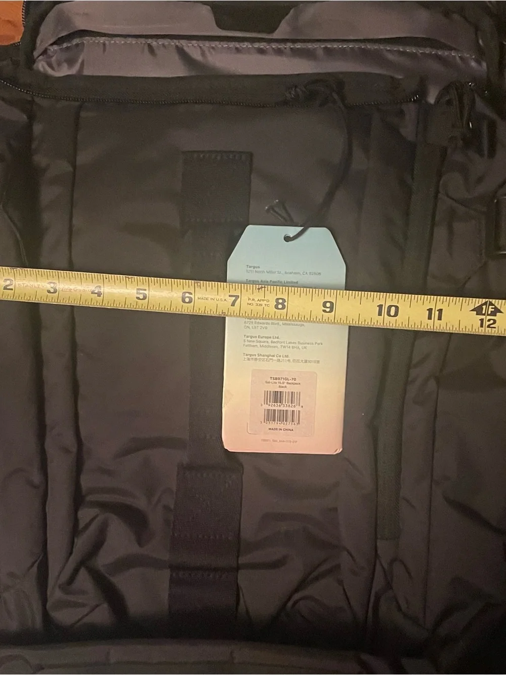 Targus Black Sol-Lite 15.6” Laptop Backpack New! Lightweight. Water Repellent